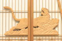 勇ましく凛々しさのある竹虎を描いた木地色の欄間・書院セット EZ1730 在庫5枚1組