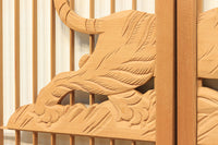 勇ましく凛々しさのある竹虎を描いた木地色の欄間・書院セット EZ1730 在庫5枚1組