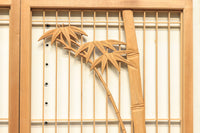 勇ましく凛々しさのある竹虎を描いた木地色の欄間・書院セット EZ1730 在庫5枚1組