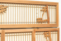 勇ましく凛々しさのある竹虎を描いた木地色の欄間・書院セット EZ1730 在庫5枚1組