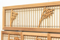 勇ましく凛々しさのある竹虎を描いた木地色の欄間・書院セット EZ1730 在庫5枚1組