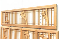 勇ましく凛々しさのある竹虎を描いた木地色の欄間・書院セット EZ1730 在庫5枚1組