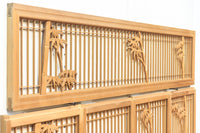 勇ましく凛々しさのある竹虎を描いた木地色の欄間・書院セット EZ1730 在庫5枚1組