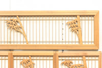 勇ましく凛々しさのある竹虎を描いた木地色の欄間・書院セット EZ1730 在庫5枚1組