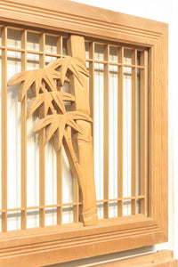 勇ましく凛々しさのある竹虎を描いた木地色の欄間・書院セット EZ1730 在庫5枚1組