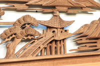 感慨深い情景を細やかに表現した深彫り彫刻欄間 EZ1851ab 在庫(a:1 b:1)枚