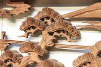 感慨深い情景を細やかに表現した深彫り彫刻欄間 EZ1851ab 在庫(a:1 b:1)枚