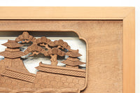 感慨深い情景を細やかに表現した深彫り彫刻欄間 EZ1851ab 在庫(a:1 b:1)枚