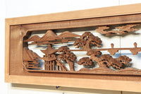 感慨深い情景を細やかに表現した深彫り彫刻欄間 EZ1851ab 在庫(a:1 b:1)枚