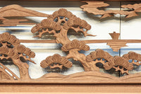 感慨深い情景を細やかに表現した深彫り彫刻欄間 EZ1851ab 在庫(a:1 b:1)枚