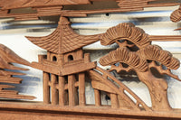 感慨深い情景を細やかに表現した深彫り彫刻欄間 EZ1851ab 在庫(a:1 b:1)枚