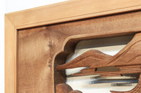 感慨深い情景を細やかに表現した深彫り彫刻欄間 EZ1851ab 在庫(a:1 b:1)枚