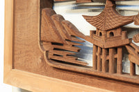 感慨深い情景を細やかに表現した深彫り彫刻欄間 EZ1851ab 在庫(a:1 b:1)枚