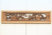 感慨深い情景を細やかに表現した深彫り彫刻欄間 EZ1851ab 在庫(a:1 b:1)枚