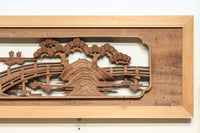 感慨深い情景を細やかに表現した深彫り彫刻欄間 EZ1851ab 在庫(a:1 b:1)枚