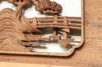 感慨深い情景を細やかに表現した深彫り彫刻欄間 EZ1851ab 在庫(a:1 b:1)枚