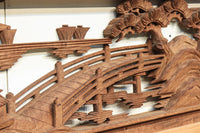 感慨深い情景を細やかに表現した深彫り彫刻欄間 EZ1851ab 在庫(a:1 b:1)枚