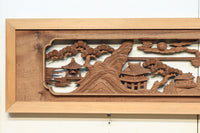 感慨深い情景を細やかに表現した深彫り彫刻欄間 EZ1851ab 在庫(a:1 b:1)枚