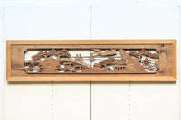 感慨深い情景を細やかに表現した深彫り彫刻欄間 EZ1851ab 在庫(a:1 b:1)枚