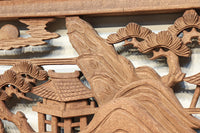 感慨深い情景を細やかに表現した深彫り彫刻欄間 EZ1851ab 在庫(a:1 b:1)枚