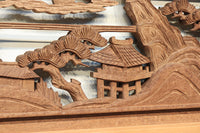 感慨深い情景を細やかに表現した深彫り彫刻欄間 EZ1851ab 在庫(a:1 b:1)枚