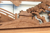 感慨深い情景を細やかに表現した深彫り彫刻欄間 EZ1851ab 在庫(a:1 b:1)枚