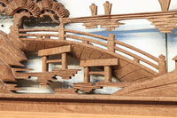 感慨深い情景を細やかに表現した深彫り彫刻欄間 EZ1851ab 在庫(a:1 b:1)枚