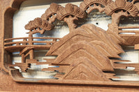 感慨深い情景を細やかに表現した深彫り彫刻欄間 EZ1851ab 在庫(a:1 b:1)枚