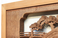 感慨深い情景を細やかに表現した深彫り彫刻欄間 EZ1851ab 在庫(a:1 b:1)枚