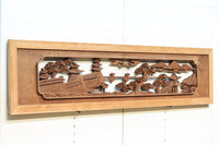 感慨深い情景を細やかに表現した深彫り彫刻欄間 EZ1851ab 在庫(a:1 b:1)枚