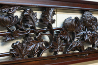 菊の花を艶やかに美しく描いた彫刻欄間 EZ1964 在庫1枚