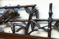 菊の花を艶やかに美しく描いた彫刻欄間 EZ1964 在庫1枚