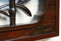 菊の花を艶やかに美しく描いた彫刻欄間 EZ1964 在庫1枚