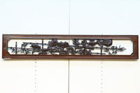 菊の花を艶やかに美しく描いた彫刻欄間 EZ1964 在庫1枚