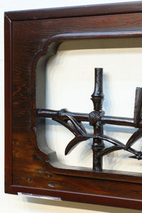 菊の花を艶やかに美しく描いた彫刻欄間 EZ1964 在庫1枚