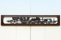 菊の花を艶やかに美しく描いた彫刻欄間 EZ1964 在庫1枚