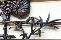 菊の花を艶やかに美しく描いた彫刻欄間 EZ1964 在庫1枚