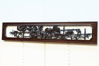 菊の花を艶やかに美しく描いた彫刻欄間 EZ1964 在庫1枚