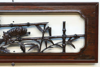 菊の花を艶やかに美しく描いた彫刻欄間 EZ1964 在庫1枚