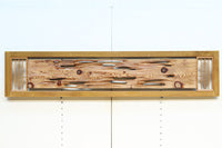 左右の葉型の霞装飾が流木板を引き立てる欄間 EZ1989 在庫1枚