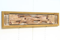 左右の葉型の霞装飾が流木板を引き立てる欄間 EZ1989 在庫1枚