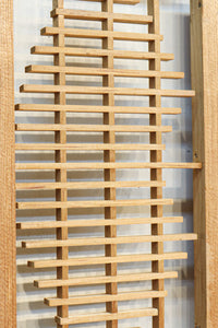 左右の葉型の霞装飾が流木板を引き立てる欄間 EZ1989 在庫1枚