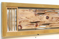 左右の葉型の霞装飾が流木板を引き立てる欄間 EZ1989 在庫1枚