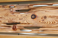 左右の葉型の霞装飾が流木板を引き立てる欄間 EZ1989 在庫1枚