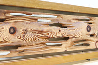 左右の葉型の霞装飾が流木板を引き立てる欄間 EZ1989 在庫1枚