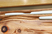 左右の葉型の霞装飾が流木板を引き立てる欄間 EZ1989 在庫1枚