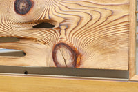 左右の葉型の霞装飾が流木板を引き立てる欄間 EZ1989 在庫1枚