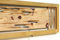 左右の葉型の霞装飾が流木板を引き立てる欄間 EZ1989 在庫1枚