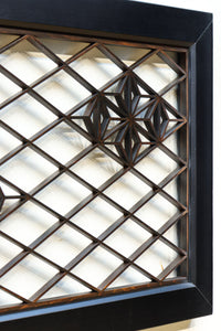 桜組子と麻の葉組子を上品に織り交ぜた組子欄間 EZ1999ab 在庫(a:0 b:1)枚