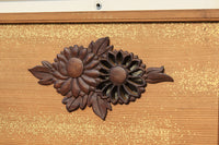 極上珍品!! 上品なお花柄が浮かぶ木地色の中型欄間 EZ2044ab 在庫(a:0 b:1)枚